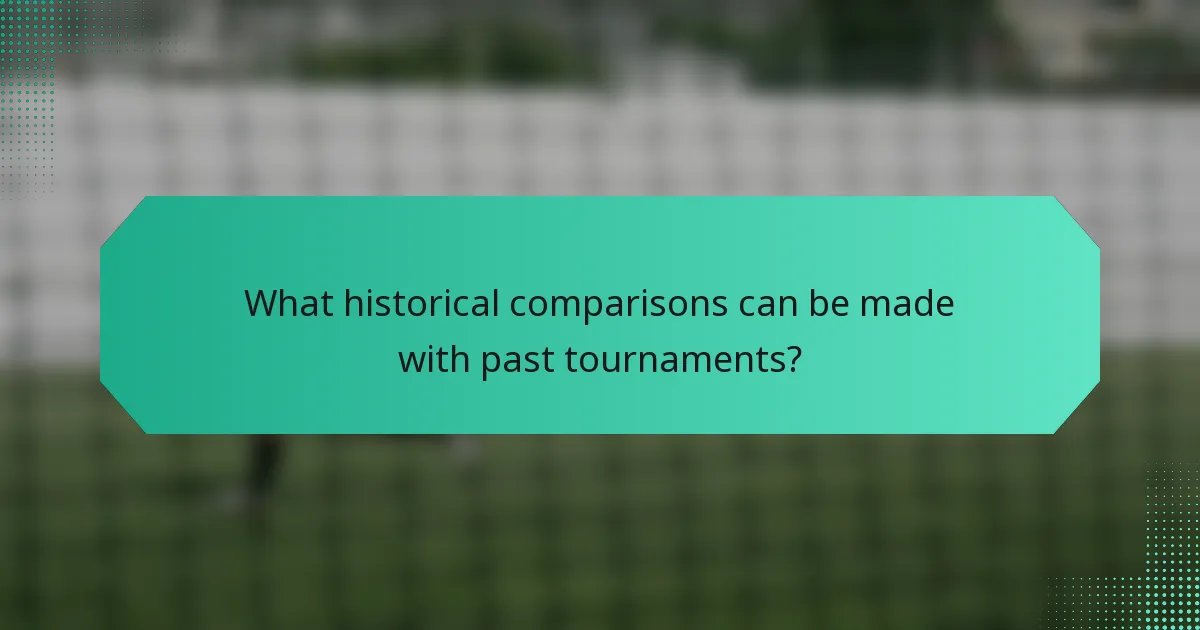 What historical comparisons can be made with past tournaments?